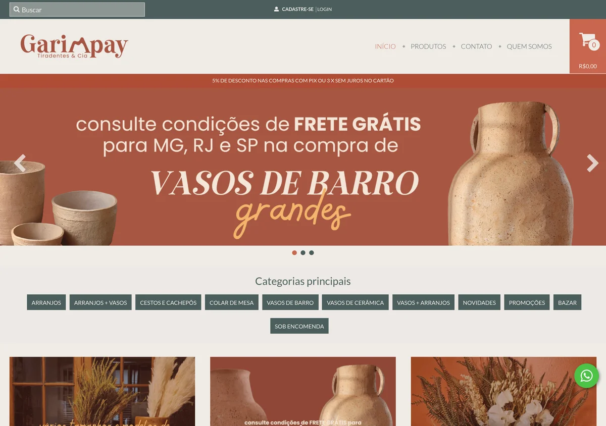 Loja Garimpay Tiradentes na Nuvemshop