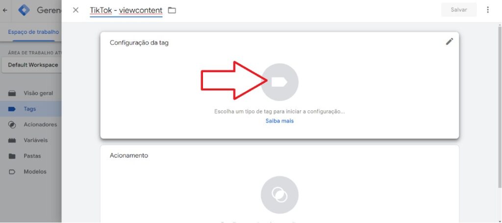 Google Tag Manager - evento viewcontent - passo 1